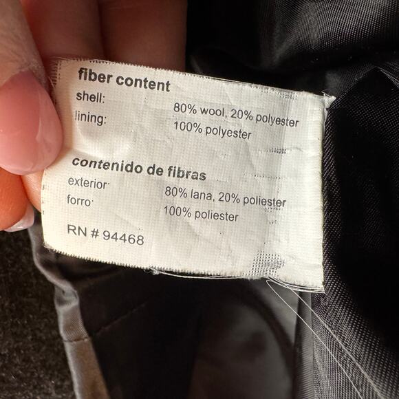 ESPRIT Y2K Hooded Peacoat Charcoal Gray Size XL - Picture 5 of 6